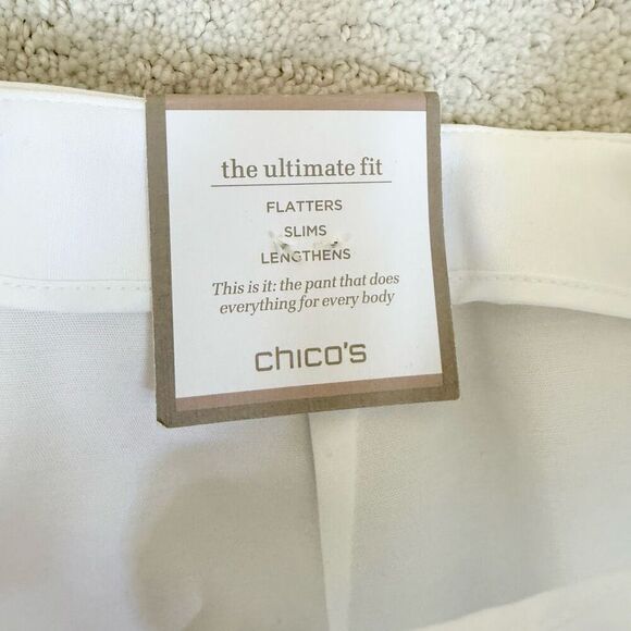 Chico’s Smooth Stretch Side Zip Crop Basic Pants in White - NWT - US Glamour Siz - Picture 8 of 11